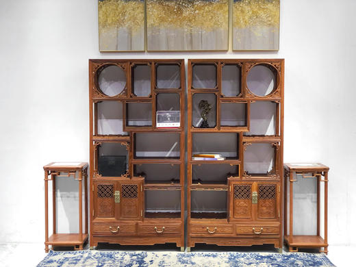 红桥红  家具严选  缅甸花梨（大果紫檀）【福庆有余 博古架】 商品图0