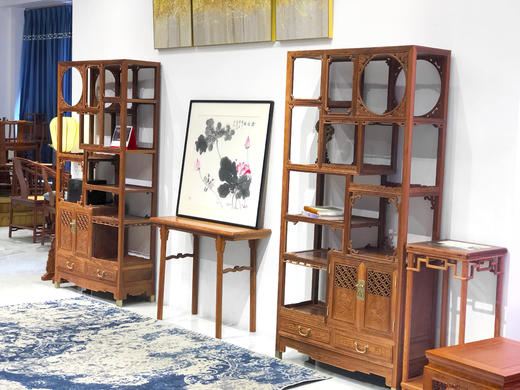 红桥红  家具严选  缅甸花梨（大果紫檀）【福庆有余 博古架】 商品图1