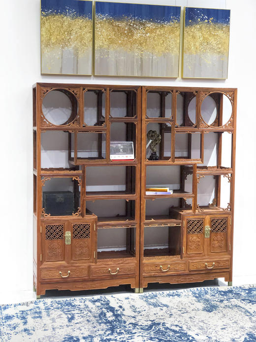 红桥红  家具严选  缅甸花梨（大果紫檀）【福庆有余 博古架】 商品图5