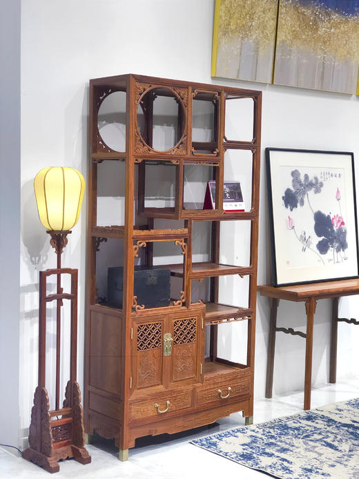 红桥红  家具严选  缅甸花梨（大果紫檀）【福庆有余 博古架】 商品图4