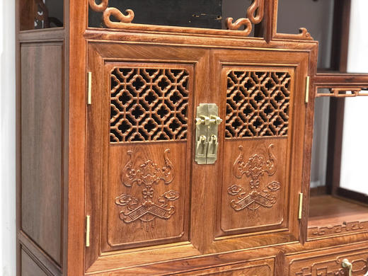 红桥红  家具严选  缅甸花梨（大果紫檀）【福庆有余 博古架】 商品图8