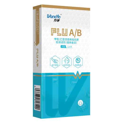万孚（Wondfo）甲型流感病毒抗原检测试剂 甲流检测盒 快速居家检测试纸 感冒发热非肺炎支原体试剂盒 1人份 商品图0