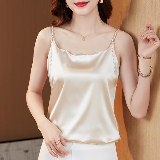 2022春夏新款仿珍珠肩带时尚性感吊带西装内搭打底背心 KQL656 商品图2