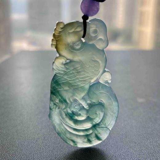 高冰种飘花黄翡俏色翡翠凤凰鸿运当头 商品图8