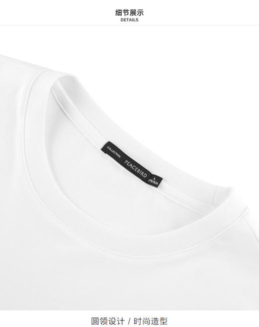 太平鸟男装 夏季新款刺绣T恤韩版时尚短袖B1DAB2509 商品图3