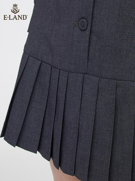 ELAND衣恋2022年春季新款小众气质灰色腰带西装连衣裙百褶裙女EEOWC12H2B 商品图3