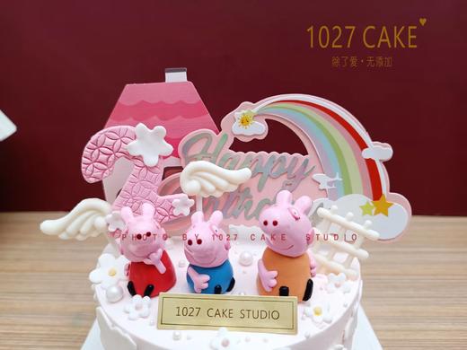 1027CAKE | 粉色系小猪佩奇款式 全家福 翻糖蝴蝶结 商品图3