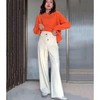 2022春秋高腰新款薄款雪尼尔奶油裤灯芯绒阔腿裤子女宽松直筒显瘦休闲裤 商品缩略图0