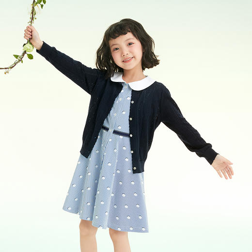 mettekids儿童开衫2022春季新款打底洋气时髦女童可爱外穿针织衫 商品图4