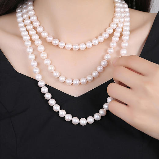 【金靖同款】苏托儿四号天然珍珠项链（10mm，160cm） 商品图4