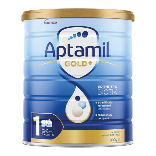 【海外直邮】澳洲Aptamil新西兰爱他美 金装婴儿配方奶粉 1段 900克 0-6个月适用 商品图0
