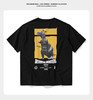 太平鸟男装夏季新款短袖T恤黑色大印花体恤B2DAB2562 商品缩略图1