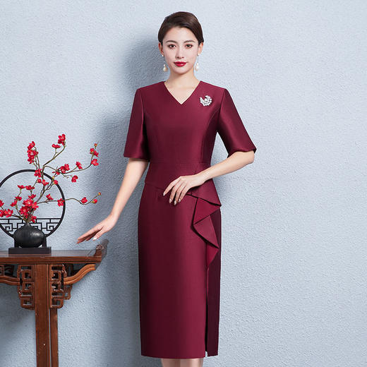 旗袍质感婚宴礼服连衣裙新款气质优雅宴会装WXG-8361 商品图6