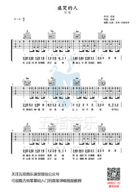 吉他谱：伍佰《痛哭的人》