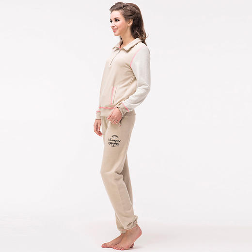 爱帝女式立领休闲长袖毛圈卫衣套装 商品图6