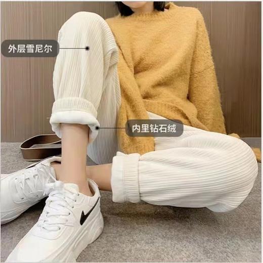 【女神节实惠装！】新款加绒加厚雪尼尔灯芯绒阔腿裤女春秋高腰舒适百搭自制奶油神裤子潮 商品图2
