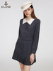 ELAND衣恋2022年春季新款小众气质灰色腰带西装连衣裙百褶裙女EEOWC12H2B 商品缩略图0