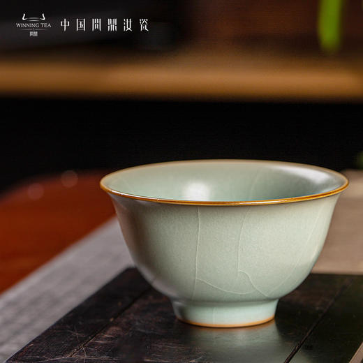 问鼎汝瓷复刻款天青精工款雨尘杯（缺货） 商品图0