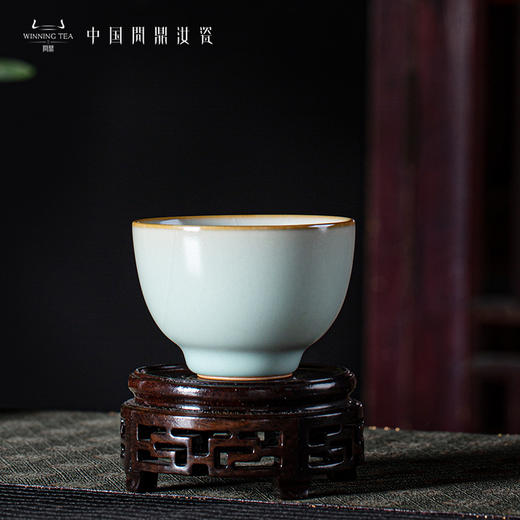问鼎汝瓷复刻款天青精工款韶秀杯 商品图0