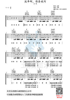 吉他谱：汪峰《流年啊，你奈我何》