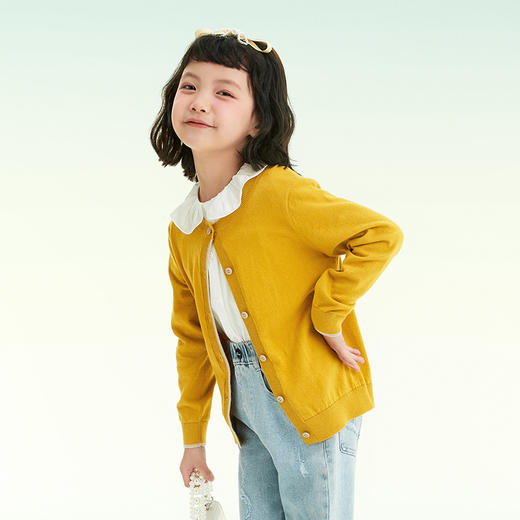 mettekids儿童毛衣2022春季新款女童公主时尚针织开衫男童打底衫 商品图3