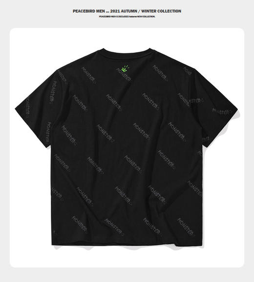 太平鸟男装 夏季新款满印短袖T恤圆领短袖B2DAB2655 商品图0