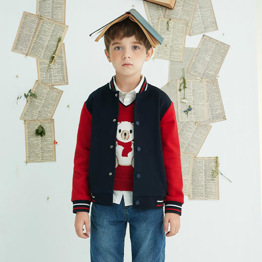 mettekids儿童外套男童棒球服2022春季新款洋气时髦潮酷运动上衣 商品图1