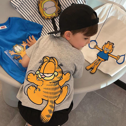 韩国童装男童短袖夏装新款t恤儿童短袖圆领立体卡通刺绣上衣T恤潮 商品图3