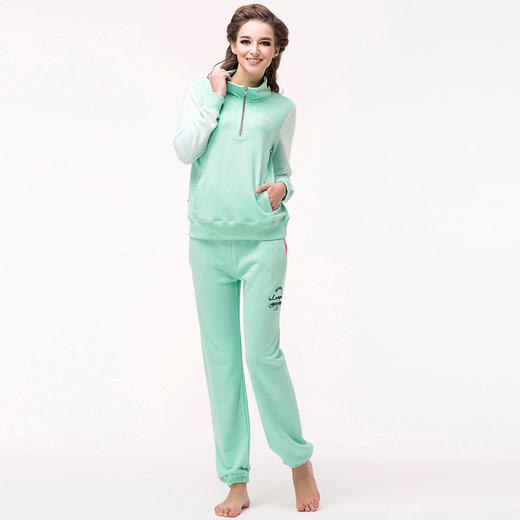 爱帝女式立领休闲长袖毛圈卫衣套装 商品图8