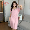 古拉苏5XL大码莫代尔睡裙性感露背裙夏季短袖宽松胖mm孕妇家居服 商品缩略图4