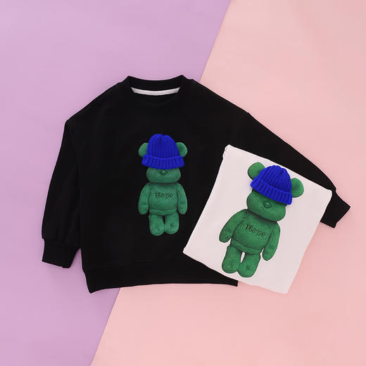 【早春特价清仓】龙之涵 儿童毛线蓝帽熊印花卫衣 全棉 春款中大童套头上衣 婴幼儿A类标准 商品图12