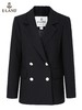 ELAND衣恋2022年春季新款简约设计感黑色双排扣西装领小西装女EEJKC12H1M 商品缩略图4
