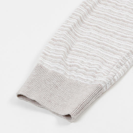 METTE22年春夏新品女士针织开衫时尚九分袖格子针织棉麻小外套 商品图4