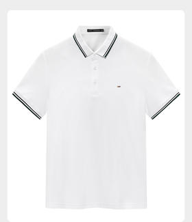 太平鸟男装 夏季新款POLO白色保罗衫男B1DBB2604