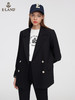 ELAND衣恋2022年春季新款简约设计感黑色双排扣西装领小西装女EEJKC12H1M 商品缩略图0