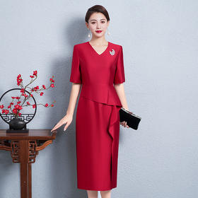 旗袍质感婚宴礼服连衣裙新款气质优雅宴会装WXG-8361