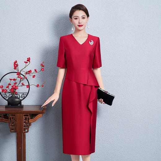 旗袍质感婚宴礼服连衣裙新款气质优雅宴会装WXG-8361 商品图0