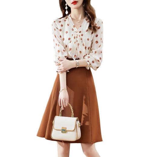 2022年春季新款时尚复古波点拼接设计长袖显瘦舒适连衣裙 HT-OLN6036 商品图4