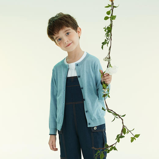 mettekids儿童毛衣2022春季新款女童公主时尚针织开衫男童打底衫 商品图2