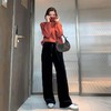 2022春秋高腰新款薄款雪尼尔奶油裤灯芯绒阔腿裤子女宽松直筒显瘦休闲裤 商品缩略图1