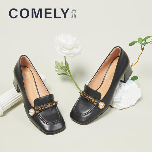 康莉2022春新款方跟乐福鞋女单鞋KYQ21062 商品图0