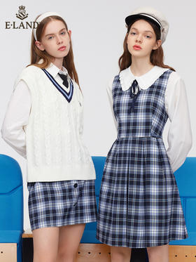 ELAND衣恋2022年春季新款甜美温柔少女学院风减龄中长款连衣裙女EEOWC11H3M