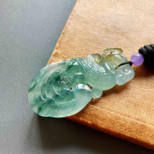 高冰种飘花黄翡俏色翡翠凤凰鸿运当头 商品图3
