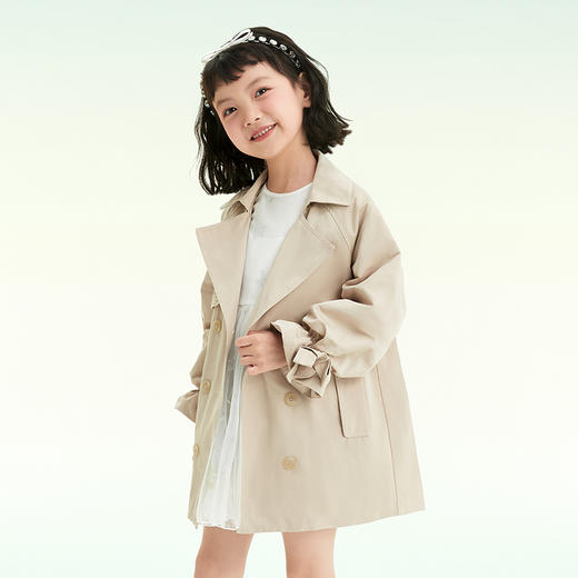 mettekids女童外套儿童大衣2022春季新款上衣童装洋气时髦风衣 商品图3