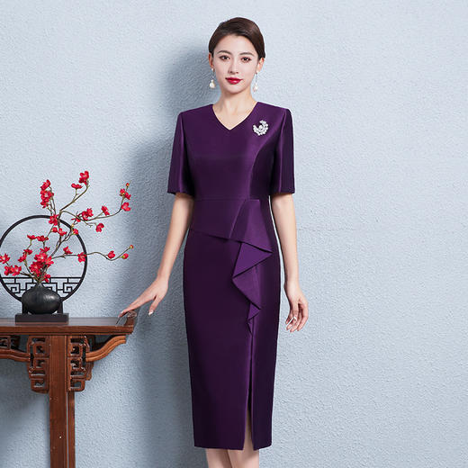 旗袍质感婚宴礼服连衣裙新款气质优雅宴会装WXG-8361 商品图2