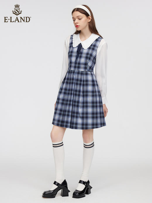 ELAND衣恋2022年春季新款甜美温柔少女学院风减龄中长款连衣裙女EEOWC11H3M 商品图1