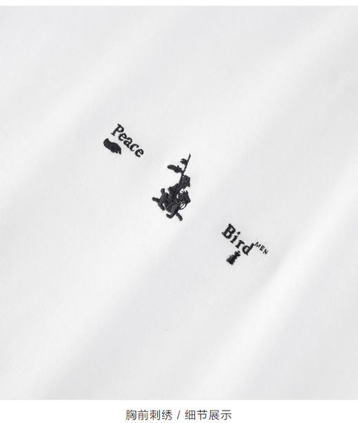 太平鸟男装夏季新款时尚短袖T恤刺绣体恤衫B1DAB2510 商品图2