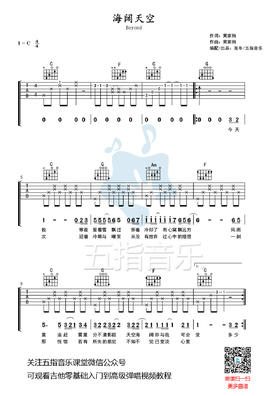 吉他谱：Beyond《海阔天空》