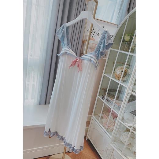 莫代尔带胸垫睡裙女夏季海军风吊带睡衣大码性感美背可外穿家居服 商品图5