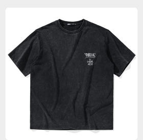 太平鸟男装 哥斯拉联名做旧水洗短袖T恤男B2DAB2558